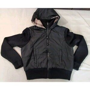 Ashley By 26 International Women’s Jacket Rib Sleeves Hoodie Black X-Large VTG